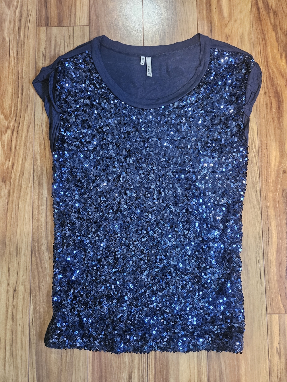 Studio Y Navy Blue Sequin Tank Top